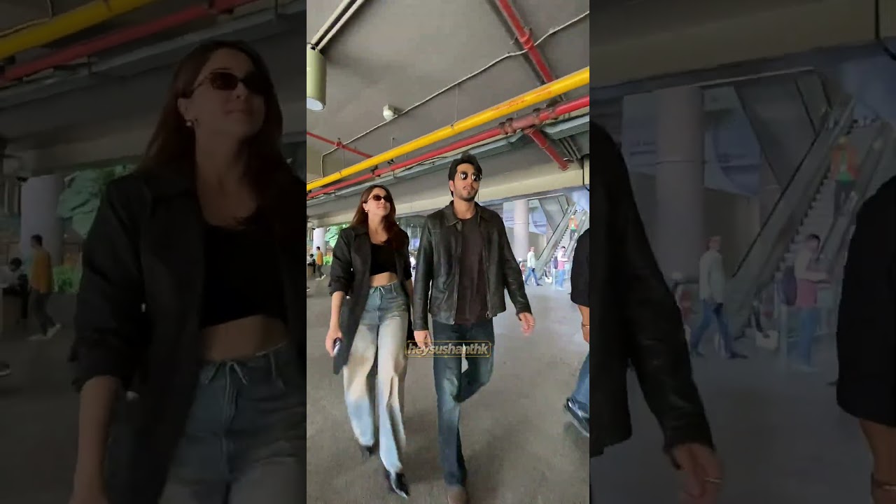 Ahaan Pandey & Sharavari Spotted At Airport #sharavari #video #viral