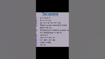 Ten axioms of vector space #algebra #vectorspace #vectorspaces #bscmaths