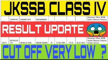 BIG UPDATEJKSSB CLASS-IV RESULT UPDATE||CUT-OFF VERY LOW||MISSION JKSSB 😱😱
