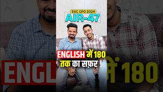 AIR 47 Shivam Sharma | English में 180 तक का सफर🔥#ssccpo2024 #ssccpoenglish #ssccpo #topperstrategy