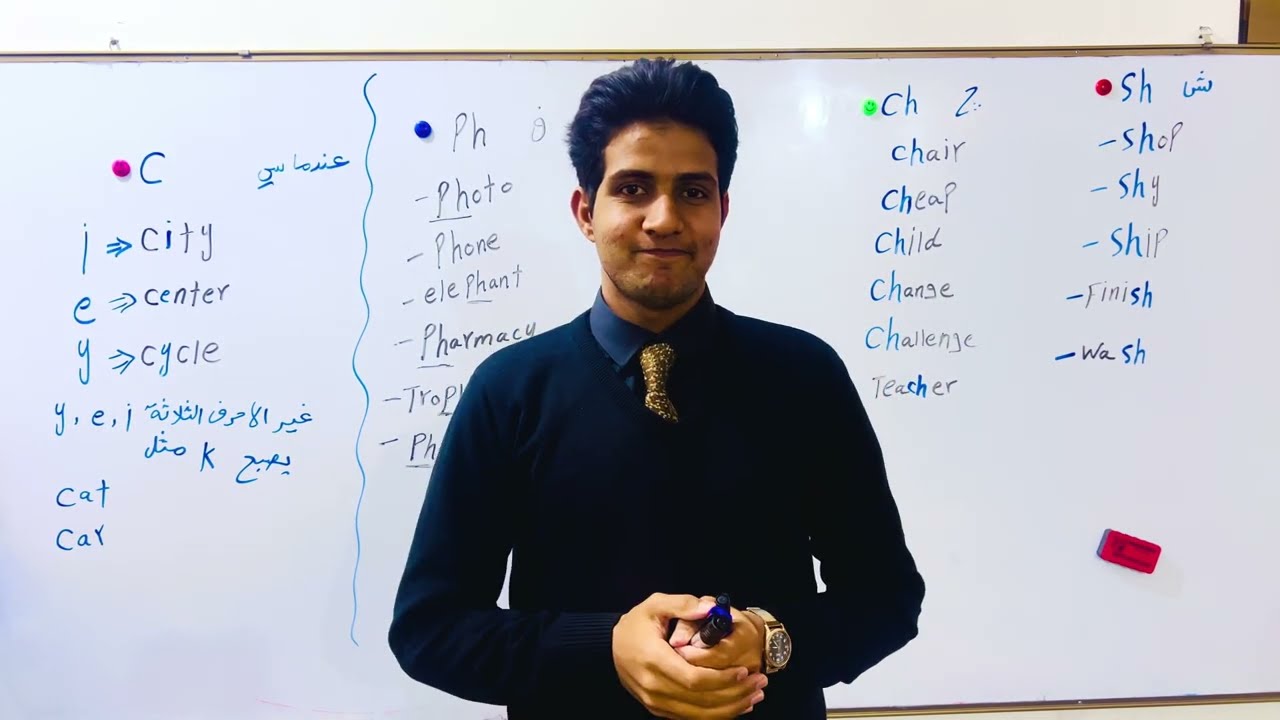 تعلم اللغة الانجليزية من الصفر المحاضرة 1/الأحرف المركبة 