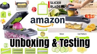 12 in 1 Vegetable Chopper, Slicer and Dicer TESTING / Vegetable Chopper Amazon buy (NUR SHOPPY)