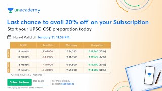 Last Chance to avail 🎯 20% off on all UPSC subscriptions. Join Aarambh Batch for UPSC 2024