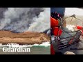 Stranded boater rescued from wildfire burning on California island