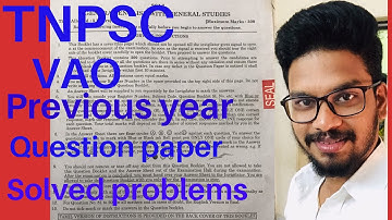 TNPSC (GROUP IV) VAO 2016 QUESTION PAPER SOLVED (MATHS)