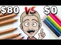 $80 Vs. $0 Colored Pencils - EXPENSIVE Vs. CHEAP Comparison!