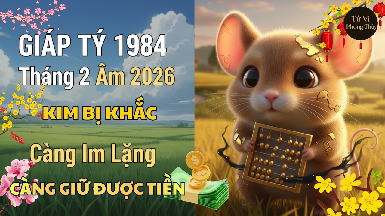 🐀 Giáp Tý 1984 Tháng 2 Âm 2026: Kim Bị Khắc – Càng Im Lặng Càng Giữ Được Tiền #tuvi #GiapTy1984
