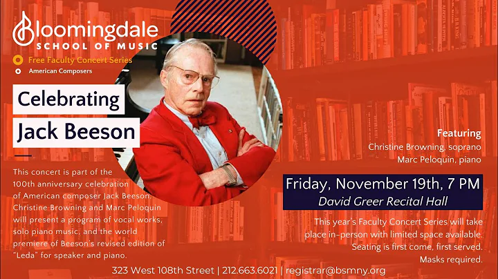 Faculty Concert | Celebrating Jack Beeson with Chr...