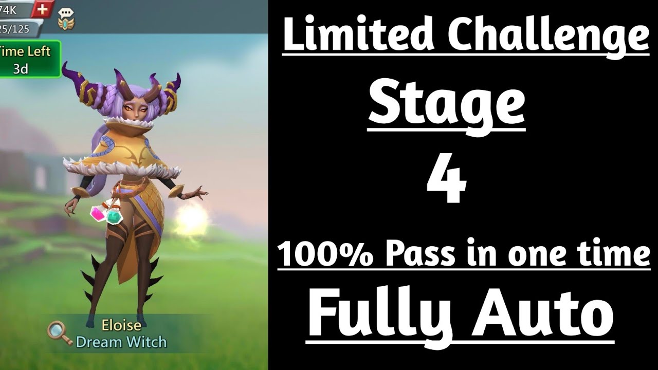 Dream witch limited challenge stage 4 autoLimited Challenge Saving Dreams  Stage 4 auto Lords mobile 