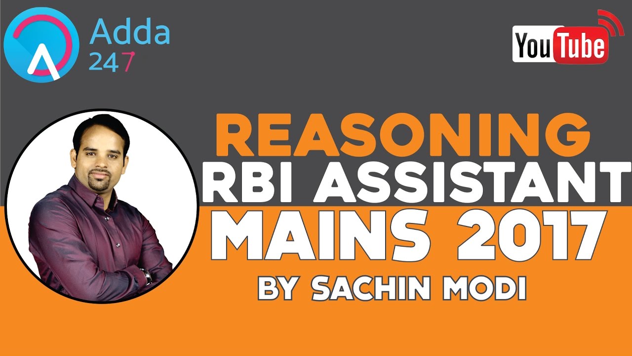 Preparation of Reasoning for all bank exams (PRE/MAINS) By Sachin Modi