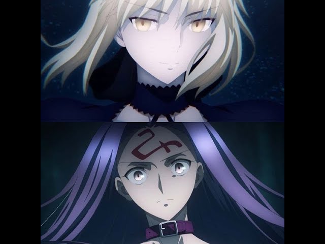 Fate/Stay Night Heaven's Feel III Saber Alter vs Rider Full Fight. ( 60fps  ) - BiliBili