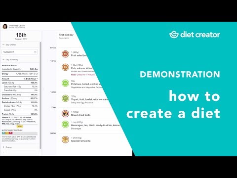 Demo 1 of the new version of Diet Creator software