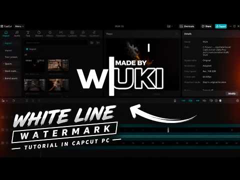 White Line Watermark Tutorial in CapCut PC | Wuki Edits