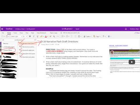 onenote student notebook example