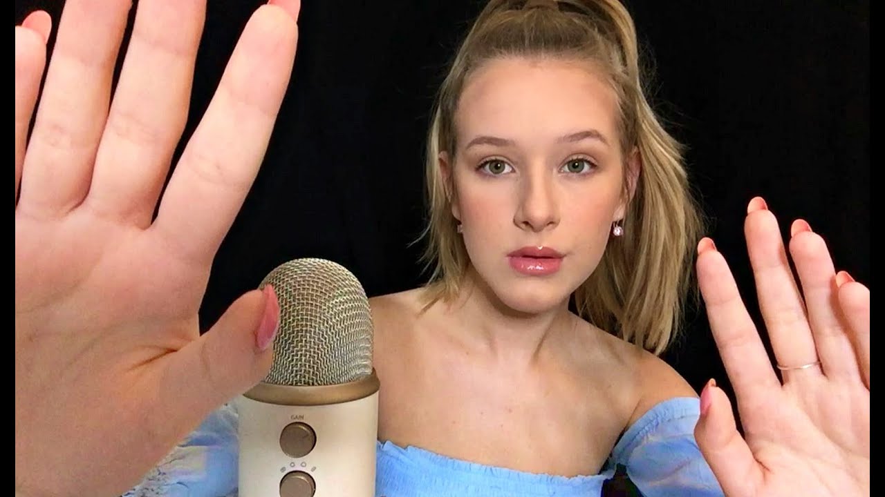 asmr, hand movements, face touching, visual triggers, personal attention, f...