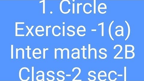 inter maths 2B :circles class 2 parametric equation