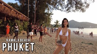 🌴 Phuket Beach Walk 2024 Stunning Sunset Kamala Beach Life 4K Thailand