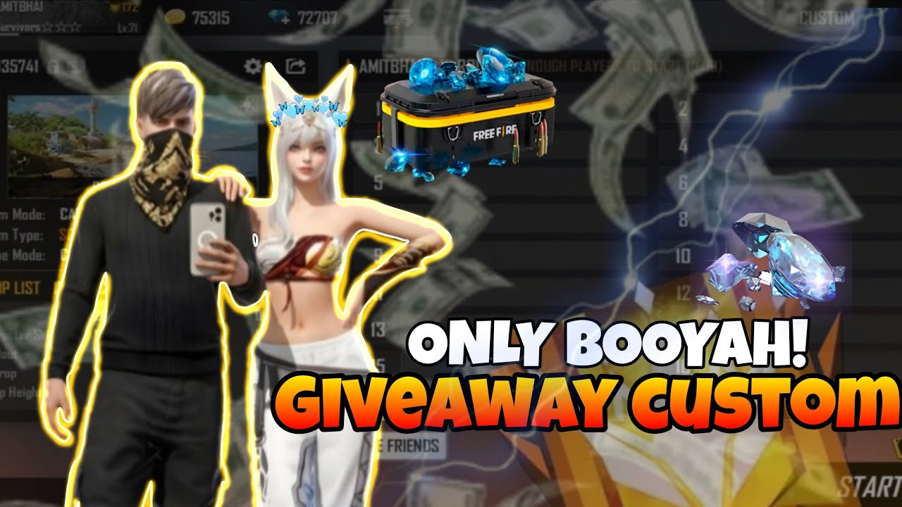 FREE FIRE LIVE GIVEAWAY CUSTOM ROOM 😍| FF LIVE REDEEM CODE GIVEAWAY WITH CUTE GIRL |
