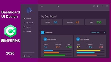 Dashboard UI Design | C# WinForms with Siticone Library, Visual Studio 2017 IDE and WinForms