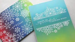 Holiday Card Series 2021 - Day 4 - Snowflakes &amp; Oxide Blended Backgrounds