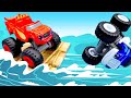 Blaze y crusher en busca del tesoro. Historias con coches. Carros para niños en español