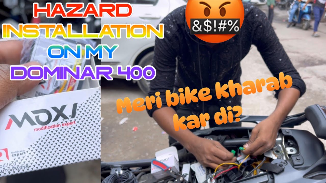 How To Install Hazard On Dominar 400 | Complete Installation Process | MUST WATCH!😮