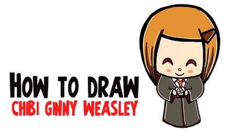 How to Draw Cute Ginny Weasley With Picture of Harry (Harry Potter Chibi/Cutie Collection)