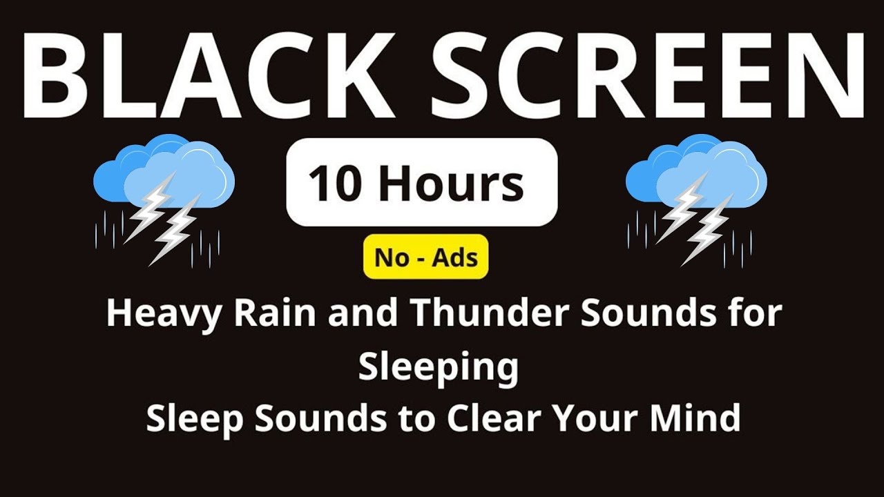 🔴 Heavy Rain and Thunder Sounds for Sleeping – Black Screen | Rainstorm Sounds for Deep Sleep