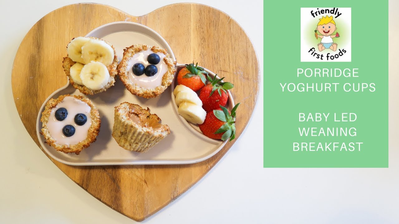 porridge yoghurt cups baby led weaning breakfast idea (suitable from