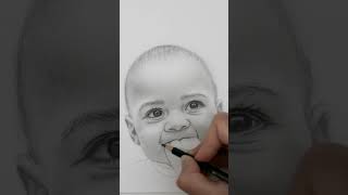 Drawing a Baby Face with Graphite Pencils  #emmykalia #drawing #portraitpage