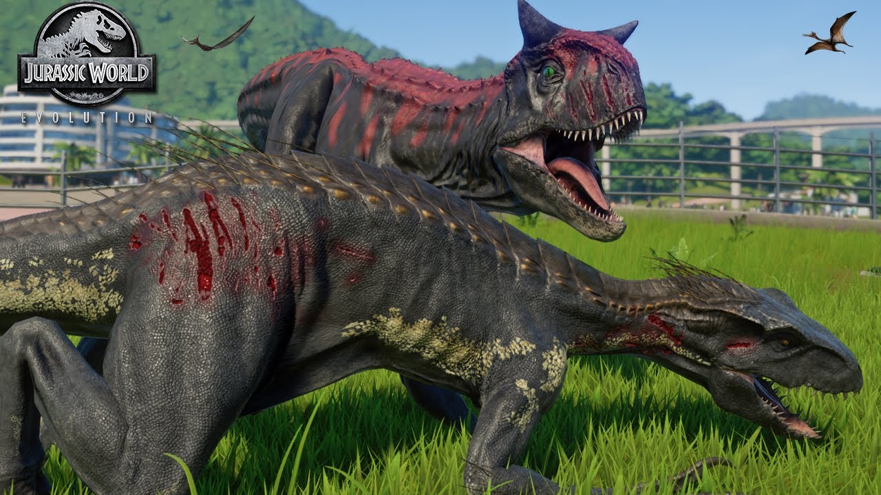 Карнотавр против. Carnotaurus Jurassic World Evolution. Jurassic World Evolution Индораптор. Спинораптор Jurassic World Evolution. Jurassic World Evolution 2 Индораптор.