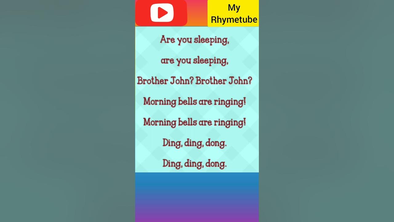 are you sleeping brother jhon | My Rhymetube nursery rhymes |  #shortvideo | #nurseryrhymes #shorts