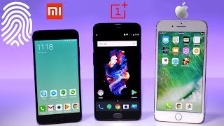 OnePlus 5 vs iPhone 7 Plus vs Xiaomi Mi6 - Fingerprint Scanner Comparison