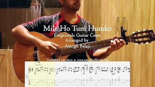 How To Play Mile Ho Tum Humko Fingerstyle Guitar Cover 2021 Tabs On Screen