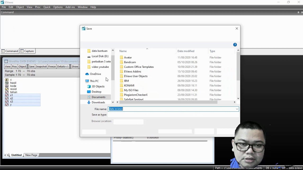 Cara Mengoperasikan Eviews - YouTube