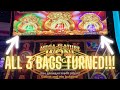 MEGA BONUS JACKPOT FEATURE on Fu Dai Lian Lian Panda Slot Machine $$$ ALL THREE BAGS TURNED $$$