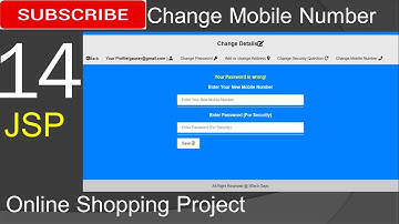 14. Online Shopping project in jsp - Change Mobile Number (Eclipse IDE,Tomcat Sever, MySQL Database)