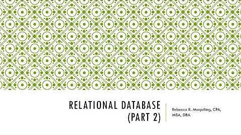 Relational Database part 2