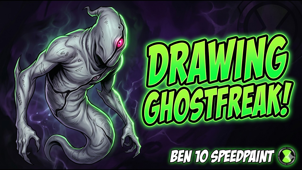 Drawing Ghostfreak from Ben 10! 👻 Scary Alien Art Speedpaint - YouTube