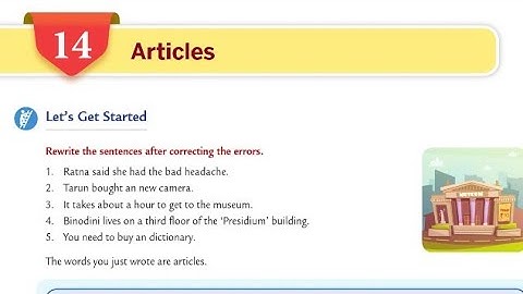 Ch-14 | Articles | Class-7 | Part-01 | Collins English grammar and composition book