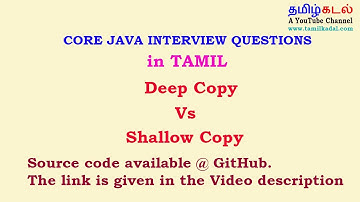 Core Java interview question in Tamil What is Java Shallow Copy and Shall Copy vs Deep Copy in Tamil