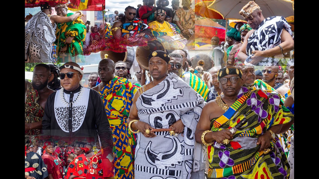 #OKUAPEHENE and entourage arrives at #Kyebi for the 25th anniversary celebration of #Okyenhene
