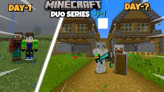 Minecraft Pe New Duo Survival Beginning 🔥 | Ep 1 | Iron Armor & Duo base |  screenshot 5