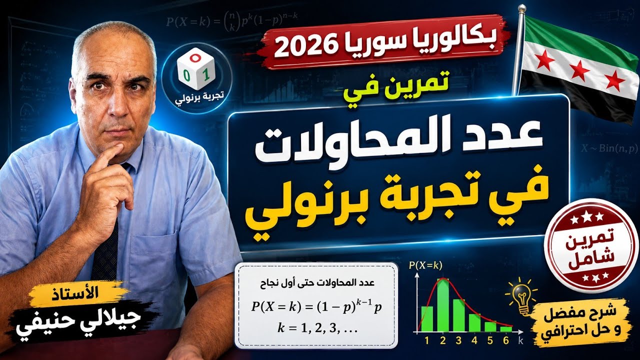 تمرين حول تجربة برنولي من بكالوريا سوريا 2026