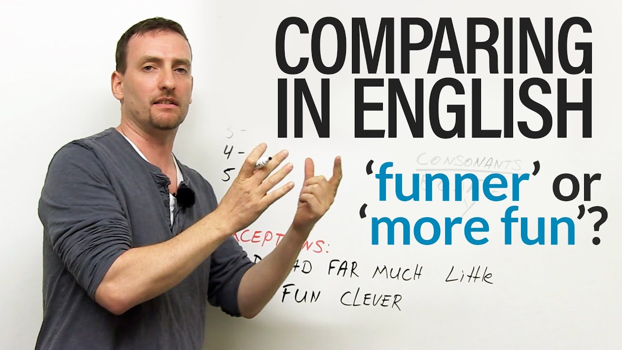 ⁣English Grammar - Comparing: funner & faster or more fun & more fast?