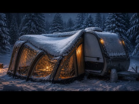 ÇEKME KARAVAN İLE MAYIS AYINDA KAR FIRTINASI! | GECE ÇADIRIMIZ ÇÖKTÜ..(PART1)