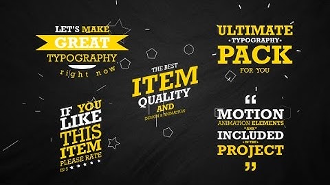 Dynamic Typography Pack (After Effects template)