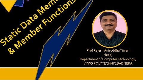 Unit 2]Static in C++|Prof Rajesh Tiwari