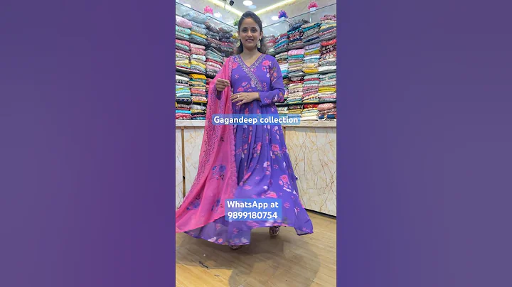 Pure chiffon Anarkali suit #indianclothing