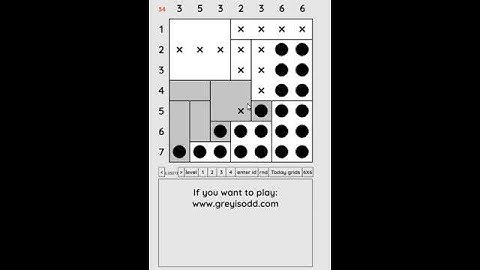 Grey is Odd - Today grids. Solution level 2 7X7 dated 05-26-2024 #logicpuzzles #logicgames  #games
